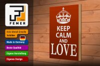 Holzschild Spruch 20x30cm Keep Calm and Love