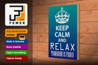 Holzschild Spruch 20x30cm Keep Calm and relax is Friday