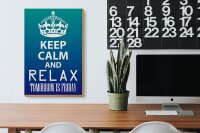 Holzschild Spruch 20x30cm Keep Calm and relax is Friday