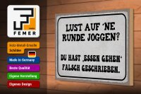 Holzschild Spruch 30x20cm Lust Runde Joggen essen gehen