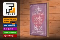 Holzschild Spruch 20x30cm Lebe jeden Moment Lache Liebe