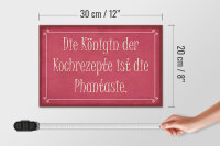 Holzschild Spruch 30x20cm Königin Kochrezepte Phantasie