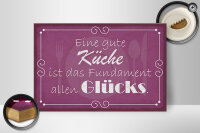 Holzschild Spruch 30x20cm gute Küche Fundament allen Glück