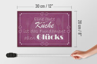 Holzschild Spruch 30x20cm gute Küche Fundament allen Glück