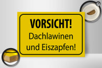 Holzschild Hinweis 30x20cm Vorsicht Dachlawinen Eiszapfen