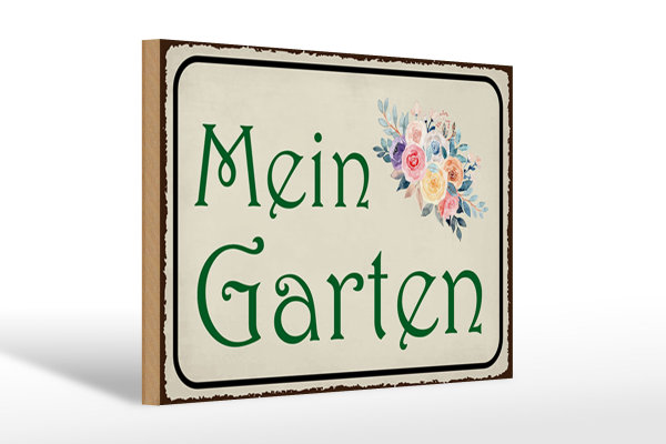 Holzschild Spruch 30x20cm mein Garten