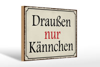 Holzschild Spruch 30x20cm draußen nur Kännchen Cafe