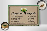 Holzschild Spruch 30x20cm säggsisches Grundgesetz lustig