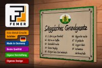 Holzschild Spruch 30x20cm säggsisches Grundgesetz lustig