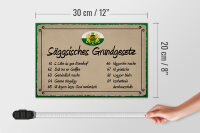 Holzschild Spruch 30x20cm säggsisches Grundgesetz lustig