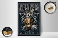 Holzschild Spruch 20x30cm Valkyrie go to Valhalla Wiking