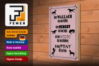 Holzschild Spruch 20x30cm Pferde Wallach Hengst Pony Stute