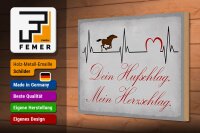 Holzschild Spruch 30x20cm Pferd dein Hufschlag Herzschlag