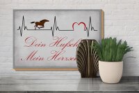Holzschild Spruch 30x20cm Pferd dein Hufschlag Herzschlag