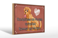 Holzschild Spruch 30x20cm Hundeküsse Kummer und Sorgen