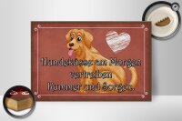 Holzschild Spruch 30x20cm Hundeküsse Kummer und Sorgen