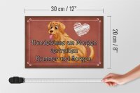 Holzschild Spruch 30x20cm Hundeküsse Kummer und Sorgen