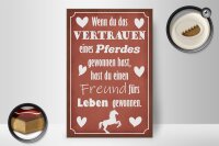 Holzschild Spruch 20x30cm Vertrauen eines Pferdes Freund