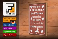 Holzschild Spruch 20x30cm Vertrauen eines Pferdes Freund