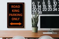 Holzschild Hinweis 20x30cm road king parking only