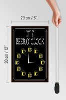 Holzschild Spruch 20x30cm it´s Beer o´clock Bier Alkohol