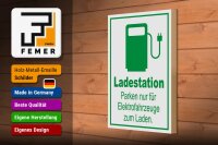 Holzschild Parken 20x30cm Ladestation nur Elektrofahrzeuge