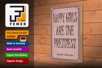 Holzschild Spruch 20x30cm happy girls are the prettiest