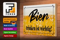 Holzschild Spruch 30x20cm Bier trinken ist wichtig