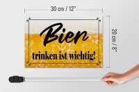 Holzschild Spruch 30x20cm Bier trinken ist wichtig