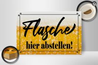 Holzschild Spruch 30x20cm Flasche hier abstellen Bier