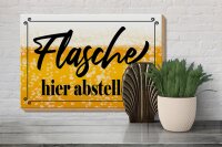Holzschild Spruch 30x20cm Flasche hier abstellen Bier