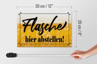 Holzschild Spruch 30x20cm Flasche hier abstellen Bier