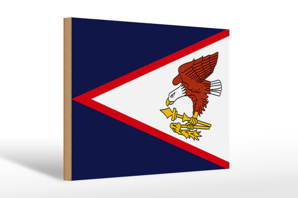 Holzschild Flagge 30x20cm Flag of American Samoa