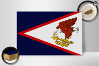 Holzschild Flagge 30x20cm Flag of American Samoa
