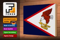 Holzschild Flagge 30x20cm Flag of American Samoa