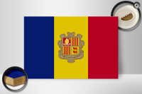Holzschild Flagge Andorras 30x20cm Flag of Andora