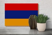 Holzschild Flagge Armenien 30x20cm Flag of Armenia