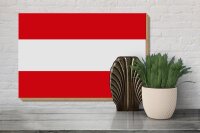 Holzschild Flagge Österreich 30x20cm Flag of Austria