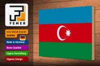 Holzschild Flagge Aserbaidschan 30x20cm Flag of Azerbaijan