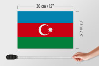 Holzschild Flagge Aserbaidschan 30x20cm Flag of Azerbaijan