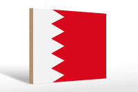 Holzschild Flagge Bahrains 30x20cm Flag of Bahrain