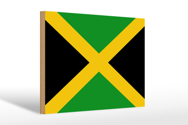 Holzschild Flagge Jamaikas 30x20cm flag of Jamaica