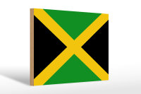 Holzschild Flagge Jamaikas 30x20cm flag of Jamaica