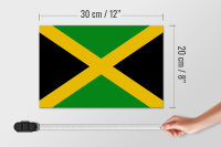 Holzschild Flagge Jamaikas 30x20cm flag of Jamaica