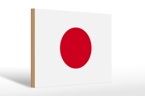 Holzschild Flagge Japans 30x20cm Flag of Japan