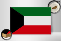 Holzschild Flagge Kuwaits 30x20cm Flag of Kuwait