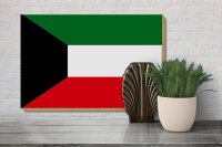 Holzschild Flagge Kuwaits 30x20cm Flag of Kuwait