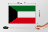 Holzschild Flagge Kuwaits 30x20cm Flag of Kuwait
