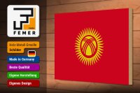 Holzschild Flagge Kirgisistans 30x20cm Flag of Kyrgyzstan