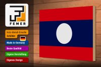 Holzschild Flagge Laos 30x20cm Flag of Laos